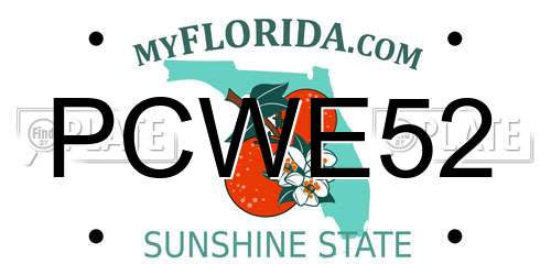 PCWE52 Florida License Plate