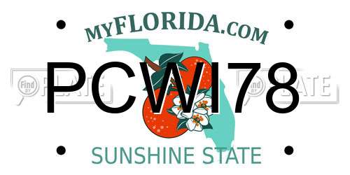 PCWI78 Florida License Plate