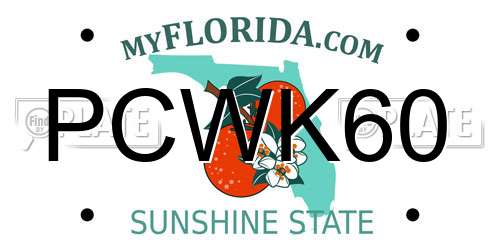 PCWK60 Florida License Plate