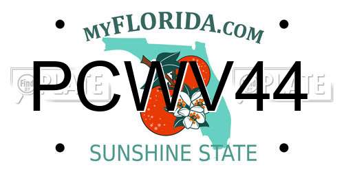 PCWV44 Florida License Plate