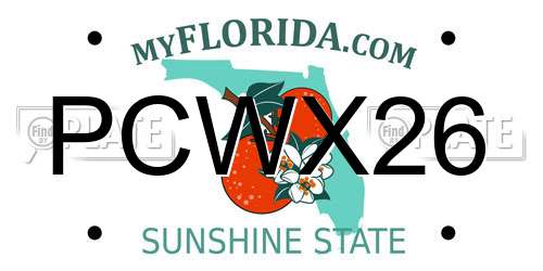 PCWX26 Florida License Plate