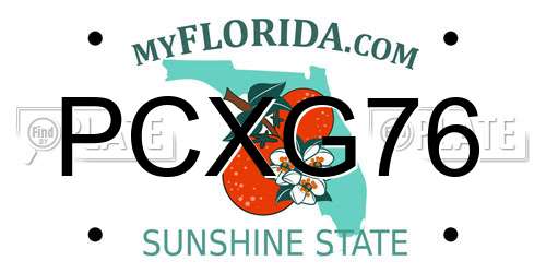 PCXG76 Florida License Plate