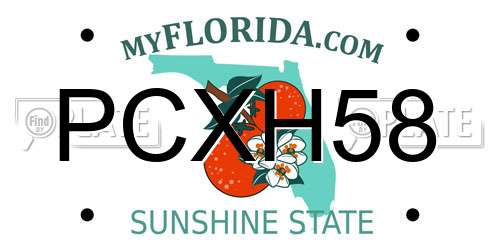 PCXH58 Florida License Plate