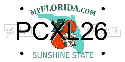 PCXL26 Florida License Plate