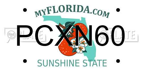 PCXN60 Florida License Plate