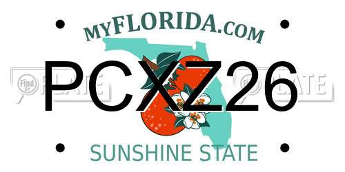 PCXZ26 Florida License Plate