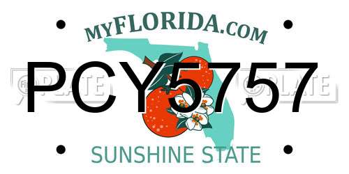 PCY5757 Florida License Plate