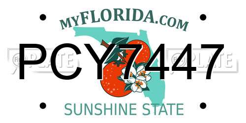 PCY7447 Florida License Plate