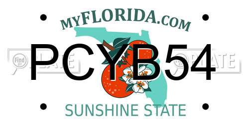PCYB54 Florida License Plate
