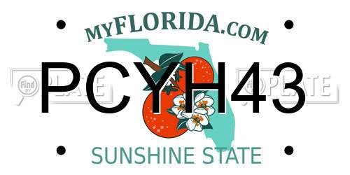 PCYH43 Florida License Plate