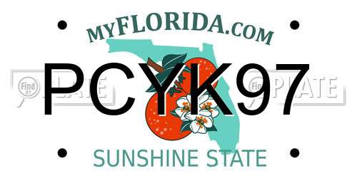 PCYK97 Florida License Plate