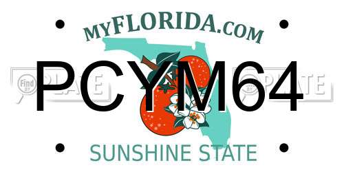 PCYM64 Florida License Plate