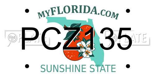 PCZ135 Florida License Plate