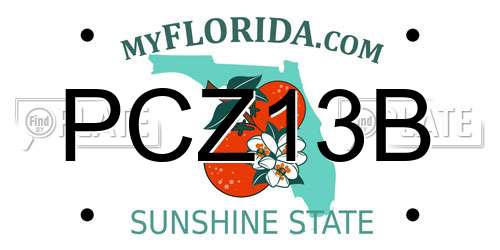 PCZ13B Florida License Plate