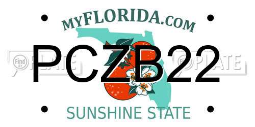 PCZB22 Florida License Plate