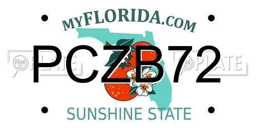 PCZB72 Florida License Plate