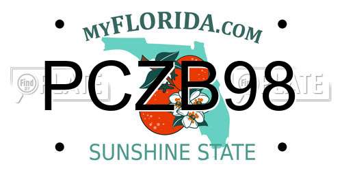 PCZB98 Florida License Plate