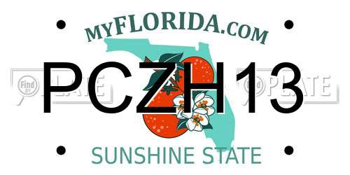 PCZH13 Florida License Plate
