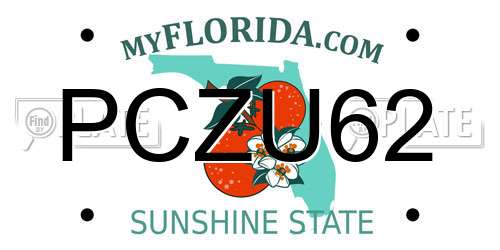 PCZU62 Florida License Plate