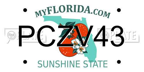 PCZV43 Florida License Plate