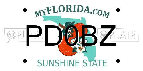 PD0BZ Florida License Plate