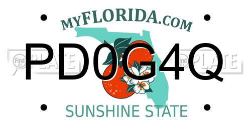 PD0G4Q Florida License Plate