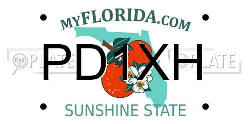 PD1XH Florida License Plate