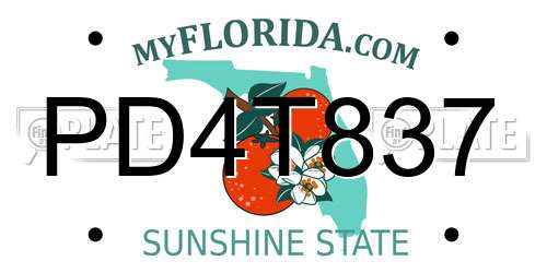 PD4T837 Florida License Plate