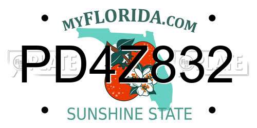 PD4Z832 Florida License Plate