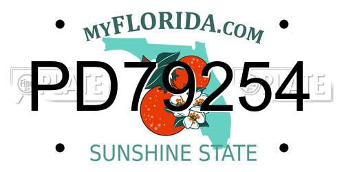 PD79254 Florida License Plate