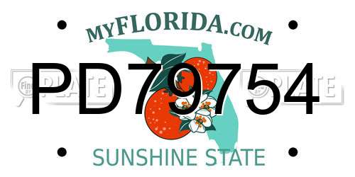 PD79754 Florida License Plate