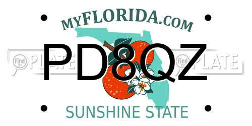 PD8QZ Florida License Plate