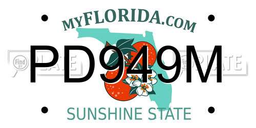 PD949M Florida License Plate