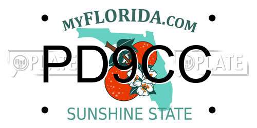 PD9CC Florida License Plate