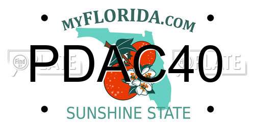 PDAC40 Florida License Plate