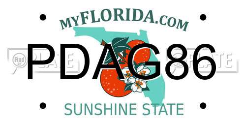 PDAG86 Florida License Plate