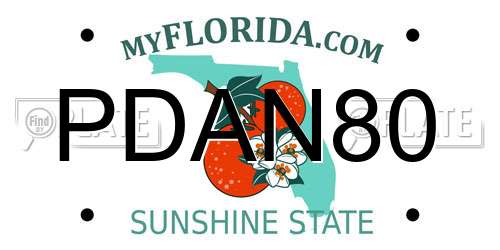 PDAN80 Florida License Plate