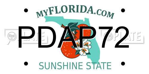 PDAP72 Florida License Plate