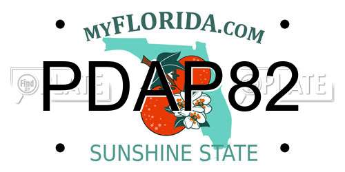 PDAP82 Florida License Plate