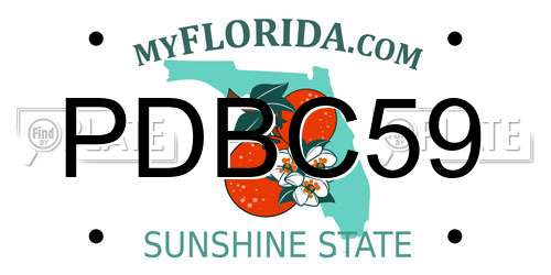 PDBC59 Florida License Plate