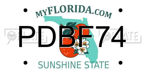 PDBF74 Florida License Plate