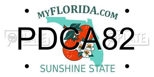 PDCA82 Florida License Plate