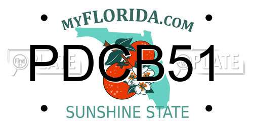 PDCB51 Florida License Plate