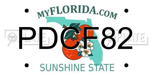 PDCF82 Florida License Plate