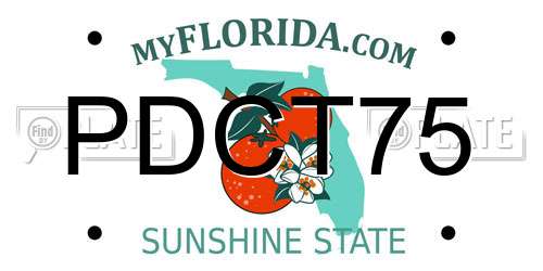 PDCT75 Florida License Plate