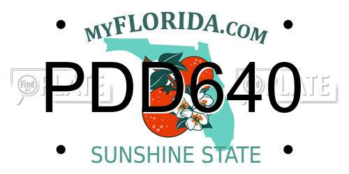 PDD640 Florida License Plate