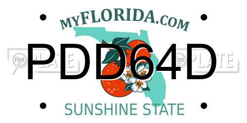 PDD64D Florida License Plate