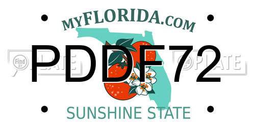 PDDF72 Florida License Plate