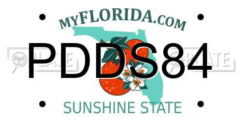 PDDS84 Florida License Plate