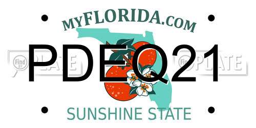 PDEQ21 Florida License Plate